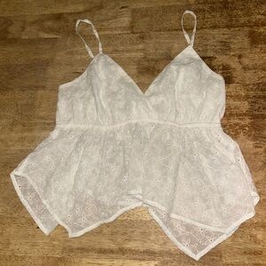 Hollister White Lace Top